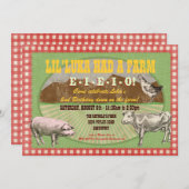 Invitation de partie de ferme - vieux MacDonald a (Devant / Derrière)