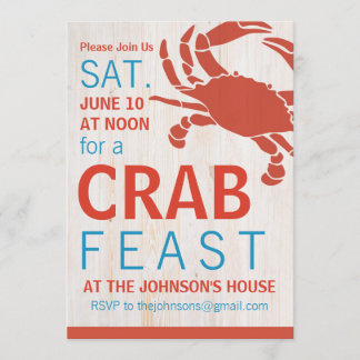 Invitation de partie de festin de crabe d'été
