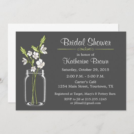 Invitation de partie de Fête de la mariée de pot (Devant / Derrière)