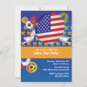 Invitation de partie de Fête du travail (Devant)