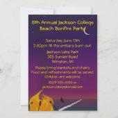 Invitation de partie de feu de plage (Devant)