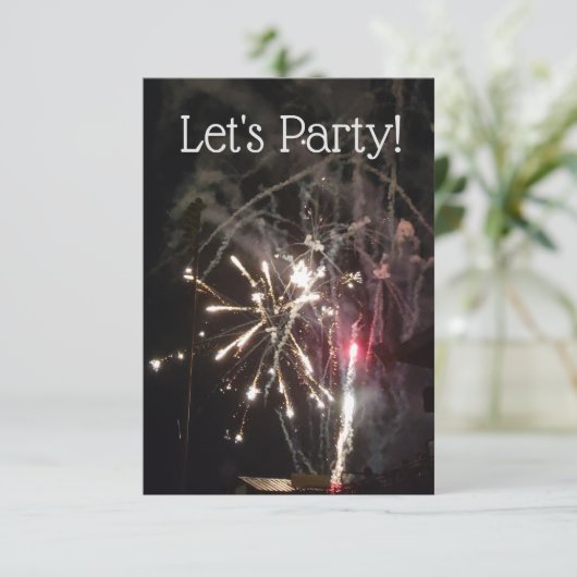 Invitation de partie de feux d'artifice (Debout devant)
