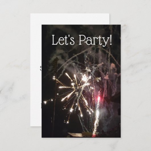 Invitation de partie de feux d'artifice (Devant / Derrière)
