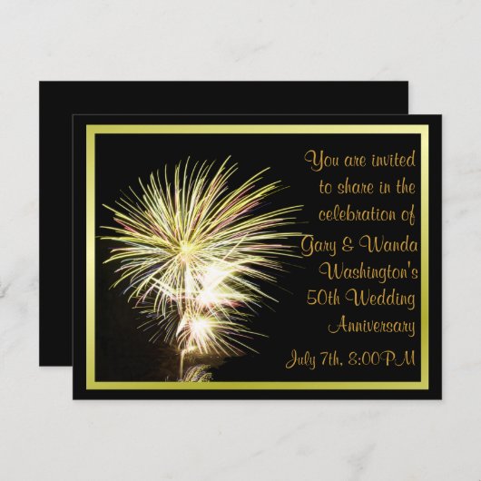 Invitation de partie de feux d'artifice (Devant / Derrière)