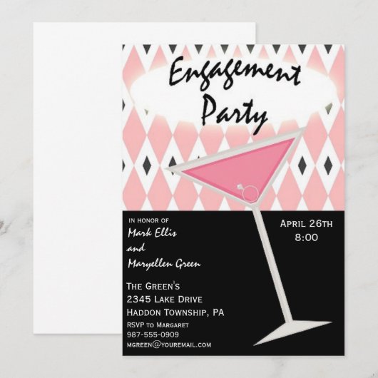 Invitation de partie de fiançailles (Devant / Derrière)