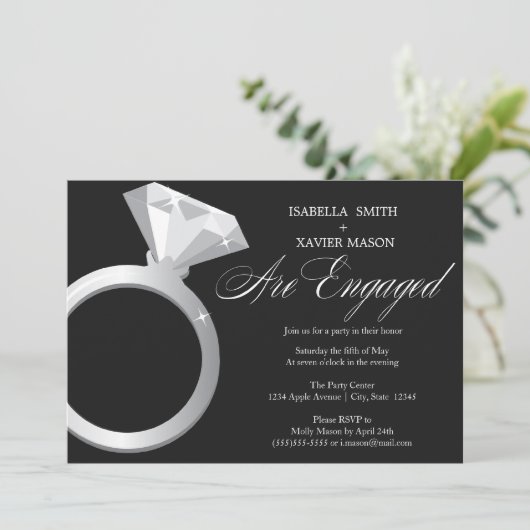 Invitation de partie de fiançailles de bague à (Debout devant)