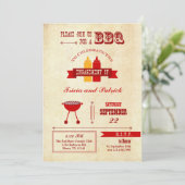 Invitation de partie de fiançailles de BBQ (Debout devant)