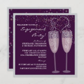 Invitation de partie de fiançailles de Champagne (Devant / Derrière)