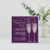 Invitation de partie de fiançailles de Champagne (Debout devant)