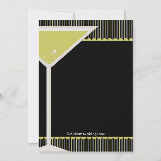 Invitation de partie de fiançailles de cocktail (Dos)