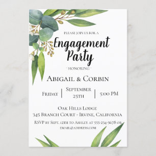 Invitation de partie de fiançailles de feuillage