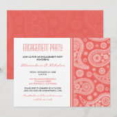 Invitation de partie de fiançailles de Paisley de (Devant / Derrière)