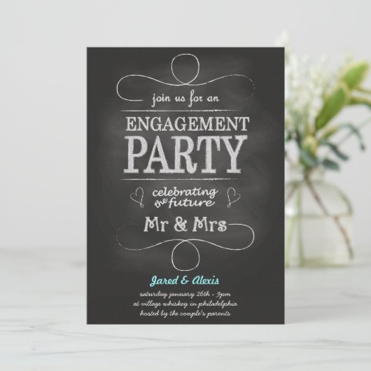 Invitation de partie de fiançailles de tableau (Debout devant)