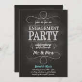 Invitation de partie de fiançailles de tableau (Devant / Derrière)