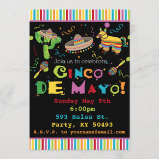 Invitation de partie de fiesta de Cinco De Mayo