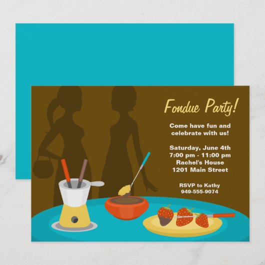 Invitation de partie de fondue (Devant / Derrière)