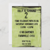 Invitation de partie de garçon d'anniversaire (Dos)