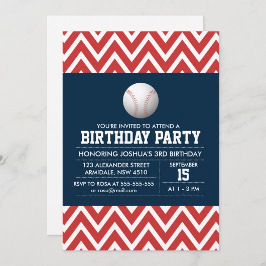 Invitation de partie de garçon d'anniversaire de (Devant / Derrière)