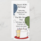 Invitation de partie de gâteau d'anniversaire (Devant / Derrière)