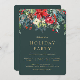 Invitation de partie de guirlande de vacances de