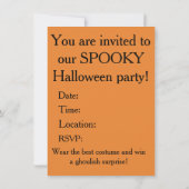Invitation de partie de Halloween (Dos)