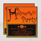 Invitation de partie de Halloween (Devant / Derrière)
