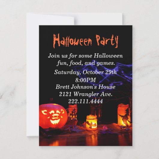 Invitation de partie de Halloween (Devant)