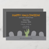 Invitation de partie de Halloween de cimetière (Devant / Derrière)