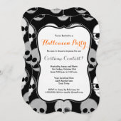 Invitation de partie de Halloween de crânes de (Devant / Derrière)