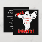 Invitation de partie de Halloween de fantôme (Devant / Derrière)