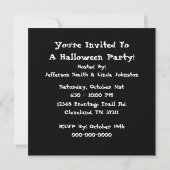 Invitation de partie de Halloween de fantôme (Dos)