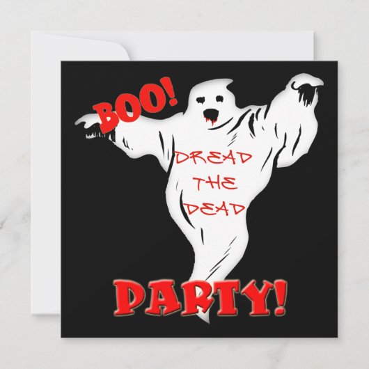 Invitation de partie de Halloween de fantôme (Devant)