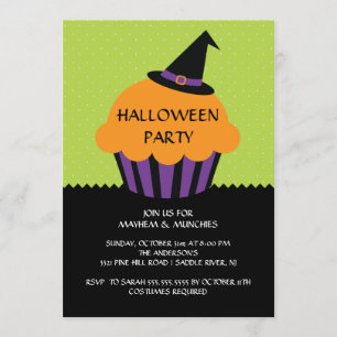 Invitation de partie de Halloween de petit gâteau