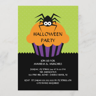 Invitation de partie de Halloween de petit gâteau