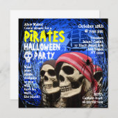 Invitation de partie de Halloween de pirate (Devant / Derrière)