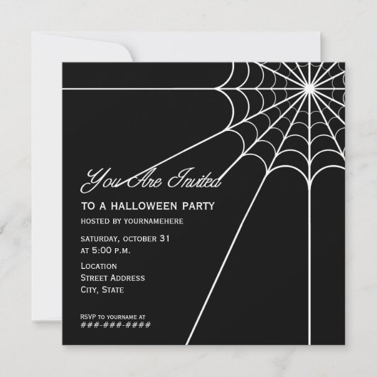 Invitation de partie de Halloween de toile (Devant)