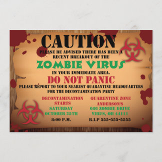 Invitation de partie de Halloween de virus de