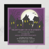 Invitation de partie de Halloween de voisinage de (Devant / Derrière)