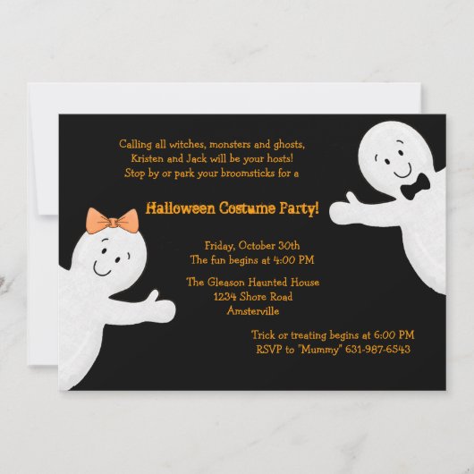 Invitation de partie de Halloween d'enfants de (Devant)