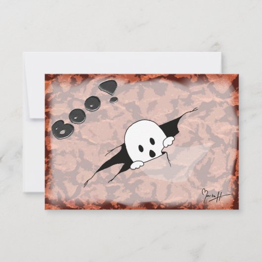 Invitation de partie de Halloween - fantôme mignon (Devant)