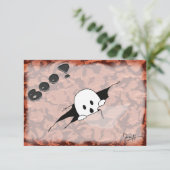Invitation de partie de Halloween - fantôme mignon (Debout devant)