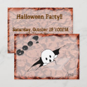 Invitation de partie de Halloween - fantôme mignon (Devant / Derrière)