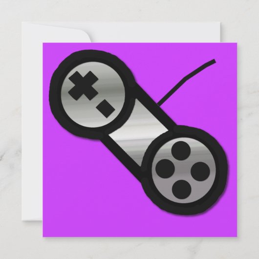 Invitation de partie de jeu vidéo violet chaud (Dos)