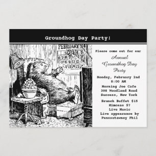 Invitation de partie de jour de Groundhog