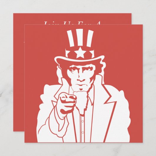 Invitation de partie de Jour de la Déclaration (Devant / Derrière)