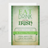 Invitation de partie de Jour de la Saint Patrick (Devant / Derrière)