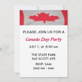 Invitation de partie de jour du Canada (Devant)