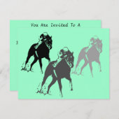 Invitation de partie de Kentucky Derby de course (Devant / Derrière)