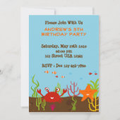 Invitation de partie de la créature 5x7 de mer (Devant)