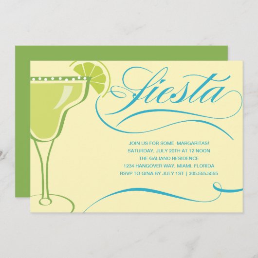 INVITATION DE PARTIE DE LA FIESTA %PIPE% D'ÉTÉ (Devant / Derrière)